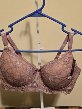 Sofra Lace Underwire Bra in Mauve 38C